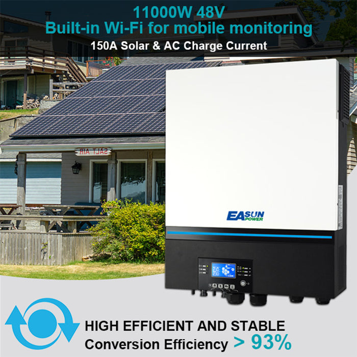 Easun Invertor solar 11KW 150A MPPT Controler de încărcare solară WiFi încorporat