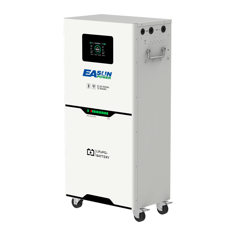 Baterie solară de perete Easun 15kWh 51.2V 300Ah LiFePO4 – Backup pentru acasă și în afara rețelei, urgențe, camping