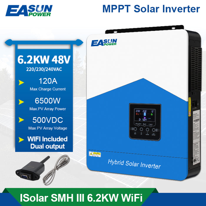Easun Invertor solar 6.2KW 120A MPPT Controler solar WiFi încorporat