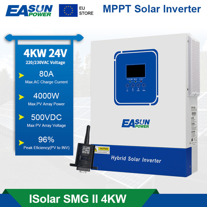 Easun Invertor solar 4KW 100A MPPT Controler de încărcare solară cu Wifi