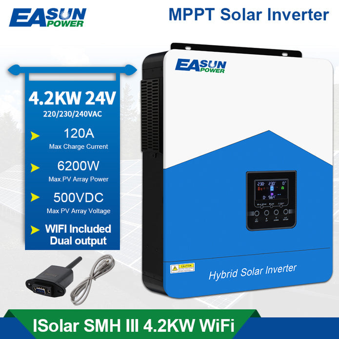Easun Invertor solar 4.2KW 110A MPPT Controler de încărcare solară cu Wifi