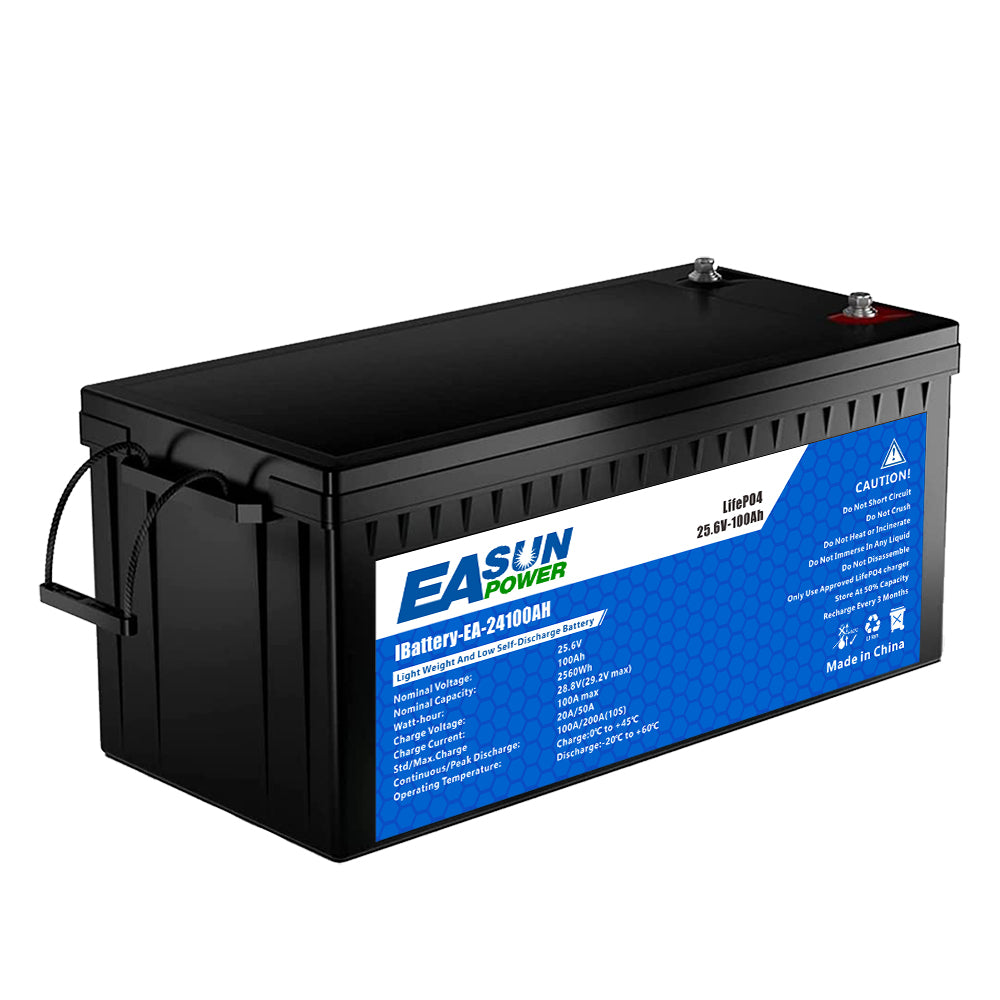 Baterie LiFePO4 24 V (25,6 V) 100 Ah ~2,56 kWh pentru stocare fotovoltaică / Off-Grid / rulotă / barcă (trolling)