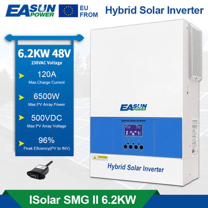 EASUN 6.2KW Off Grid Inverter cu MPPT integrat 120A și Wifi, funcționează fără baterie