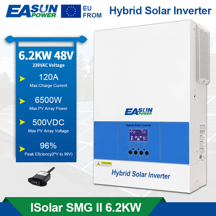 EASUN 6.2KW Off Grid Inverter cu MPPT integrat 120A și Wifi, funcționează fără baterie