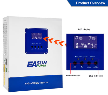 Easun Invertor solar 4KW 100A MPPT Controler de încărcare solară cu Wifi