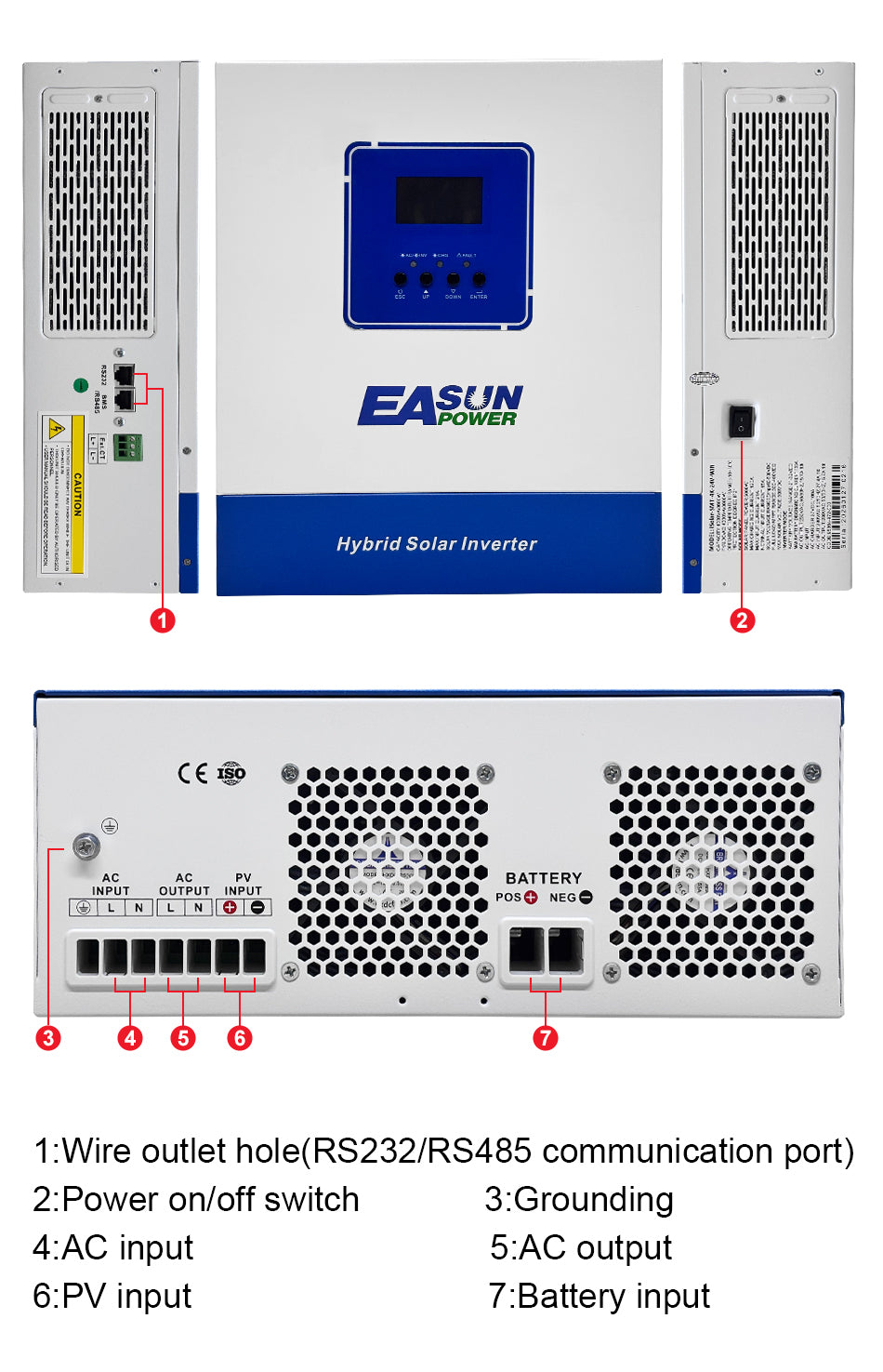 Easun Invertor solar 4KW 100A MPPT Controler de încărcare solară cu Wifi