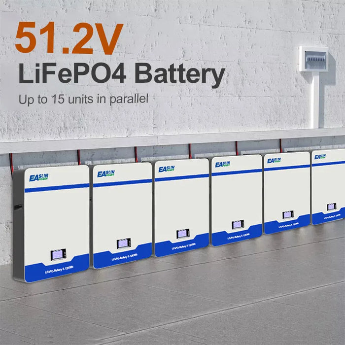 Baterie LiFePO4 48 V (51,2 V) 100/200/300 Ah (~5,12/10,24/15,36 kWh) montată pe perete pentru stocare fotovoltaică/Off-Grid