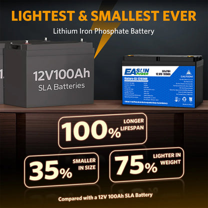 [0% TVA] Easun Baterie litiu 12.8V 100AH pentru stocarea energiei