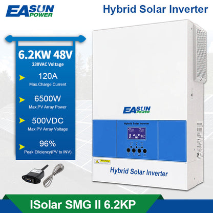 Easun Power invertor 6.2KP cu controler solar MPPT 120A și WiFi
