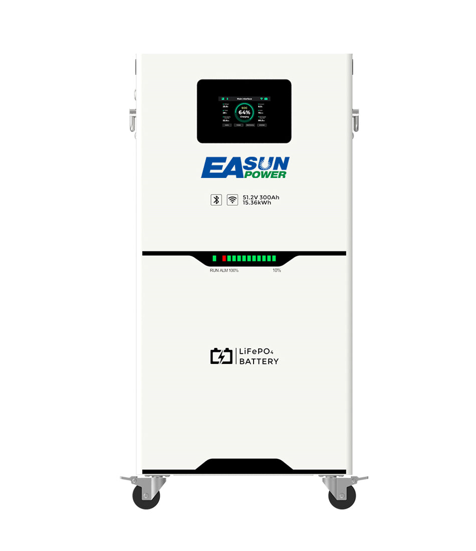 Baterie LiFePO4 48 V (51,2 V) 300 Ah ~15 kWh pentru stocare fotovoltaică rezidențială | EASUN POWER