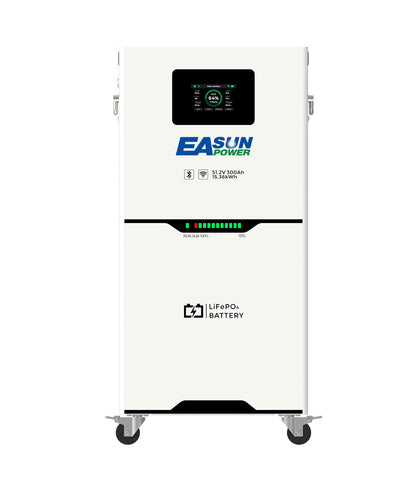 Baterie solară de perete Easun 15kWh 51.2V 300Ah LiFePO4 – Backup pentru acasă și în afara rețelei, urgențe, camping